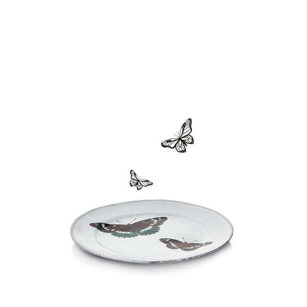 Summerill & Bishop Two Flying Butterflies Plate By Astier De Villatte 19cm