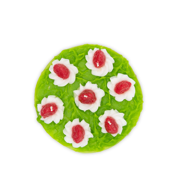 Summerill & Bishop Two-Tier Green Cake With Strawberries Decorative Candle 20cm