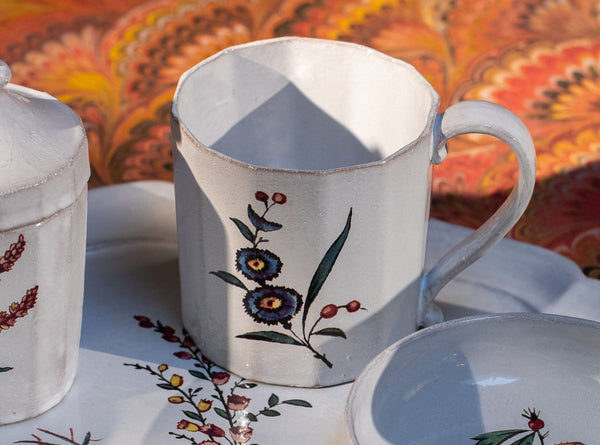 Summerill & Bishop White Ceramic Bursting Heart Mug By Astier De Villatte 11.5cm