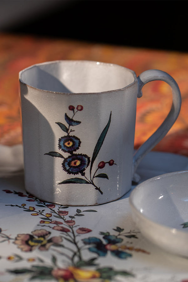 Summerill & Bishop White Ceramic Bursting Heart Mug By Astier De Villatte 11.5cm