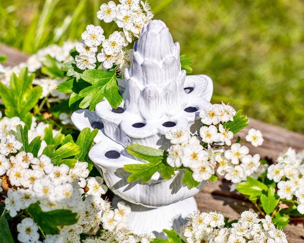Summerill & Bishop White Ceramic Pique Flower Holder By Astier De Villatte 17cm