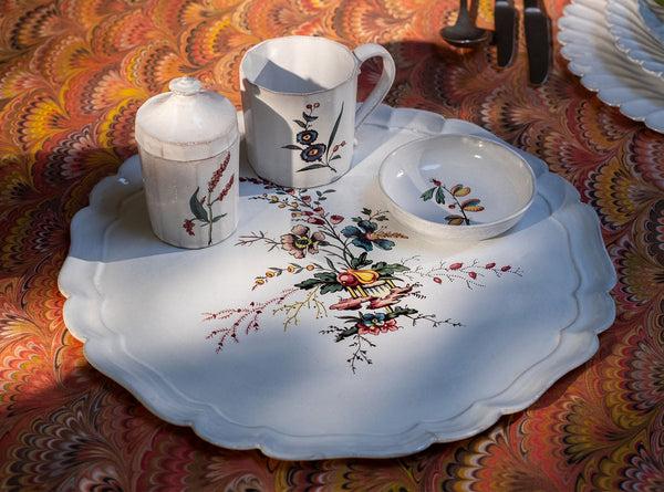 Summerill & Bishop White Ceramic Small Yellow Bud Dish By Astier De Villatte 11cm