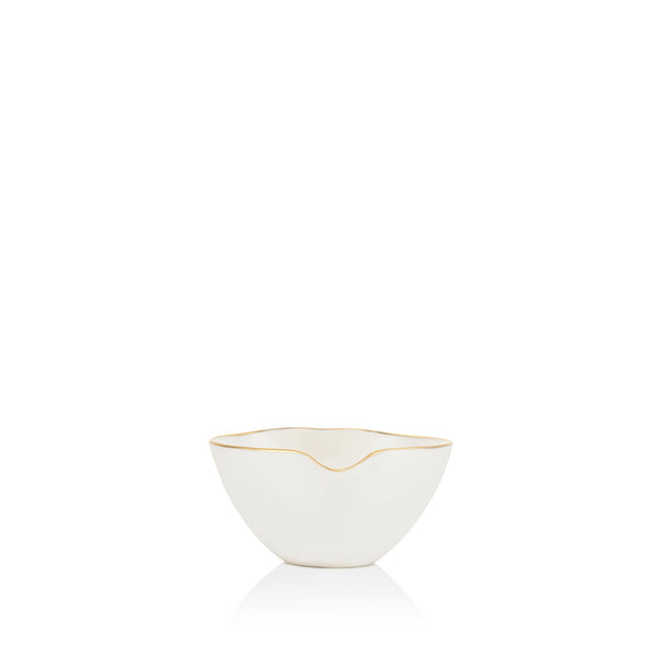 Summerill & Bishop White Porcelain Heart Bowl With Gold Rim 9cm