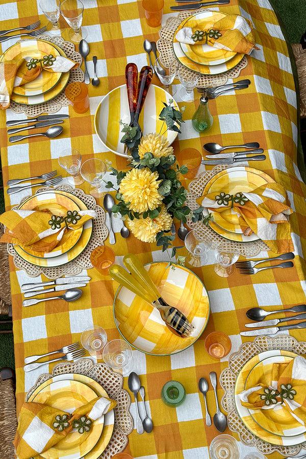 Summerill & Bishop Wrapped Flowers Handwoven Straw Napkin Ring In Green