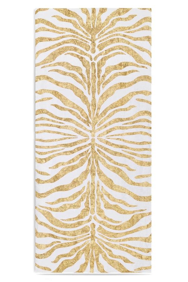 summerill & bishop Zebra Linen Tablecloth in Hand Painted Gold