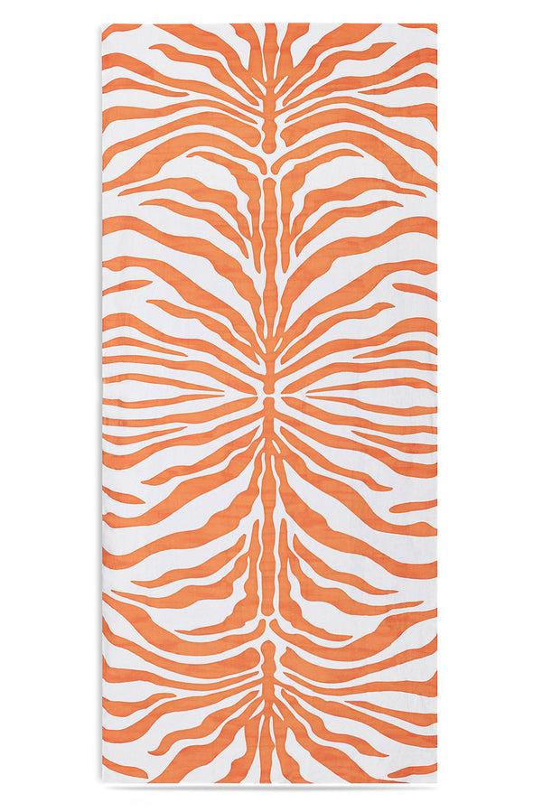 summerill & bishop Zebra Linen Tablecloth in Tangerine Orange