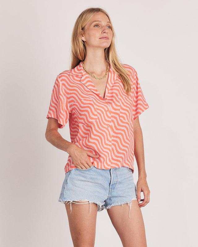 Summery Copenhagen CAROL SHORT SLEEVE SHIRT IN CAMELLIA