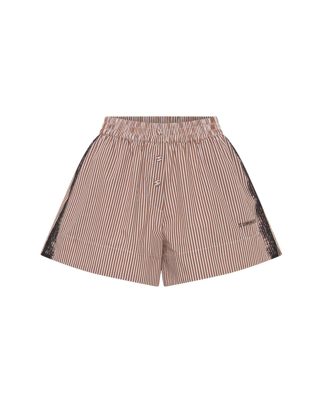 Summery Copenhagen Frida Lace Striped Short In Brown