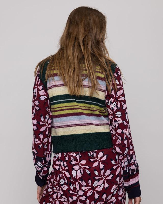 Summery Copenhagen GIGI MINI CREW KNIT VEST IN MULTI STRIPE