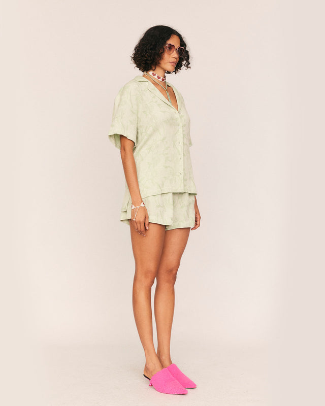 Summery Copenhagen Jude Elastic Waist Short In Lime