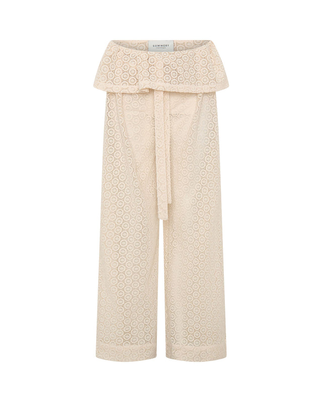 Summery Copenhagen Lace Fisherman Pant In Off White