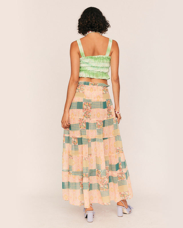 Summery Copenhagen Leni Patchwork Maxi Skirt In Multi
