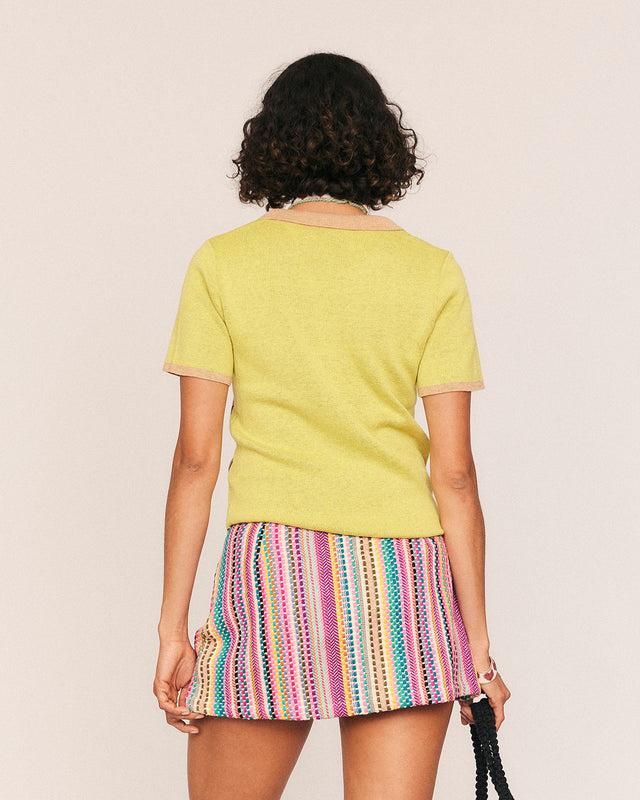 Summery Copenhagen Little Lamb Intarsia Tee In Citron