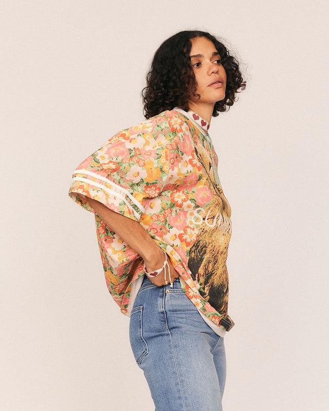 Summery Copenhagen Oversized Wild Bear Tee In Floral