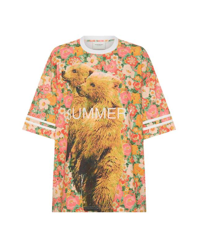 Summery Copenhagen Oversized Wild Bear Tee In Floral