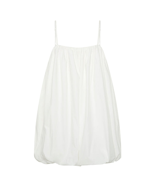 Summery Copenhagen Poplin Bubble Mini Dress In White