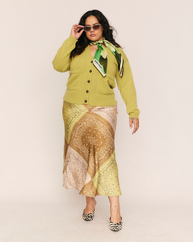 summery copenhagen Agnes Bias Skirt in Olive