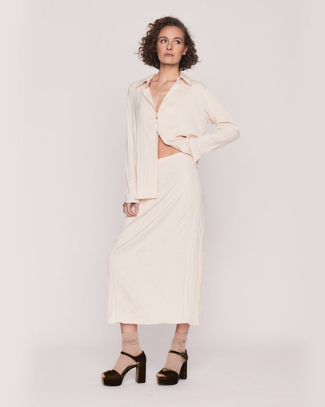 summery copenhagen AMBRE MIDI SKIRT IN CREAM