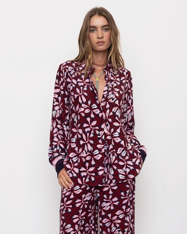 summery copenhagen APOLINE CROPPED SHIRT IN FLORAL