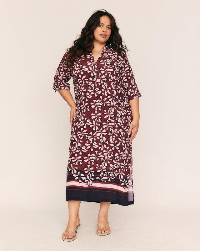 summery copenhagen APOLINE SHIFT MIDI IN FLORAL