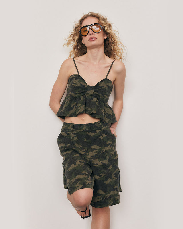 Summery Copenhagen Astrid Drill Jort In Khaki