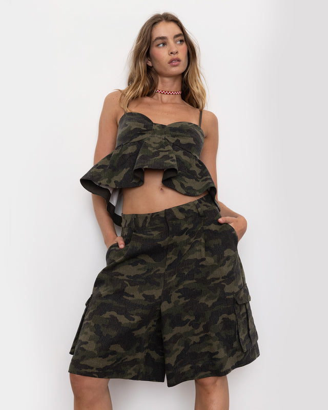 summery copenhagen Astrid Drill Jort in Khaki