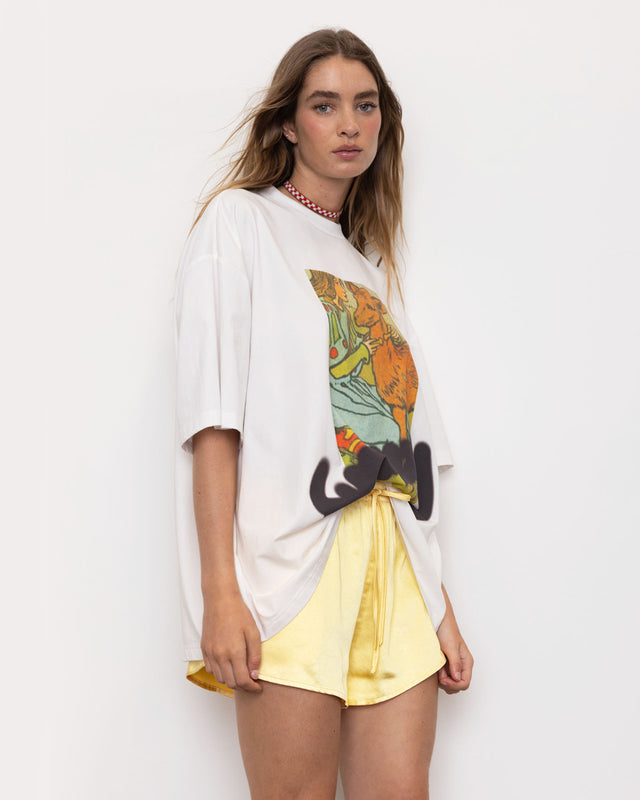 Summery Copenhagen Bambi Oversized Tee In White