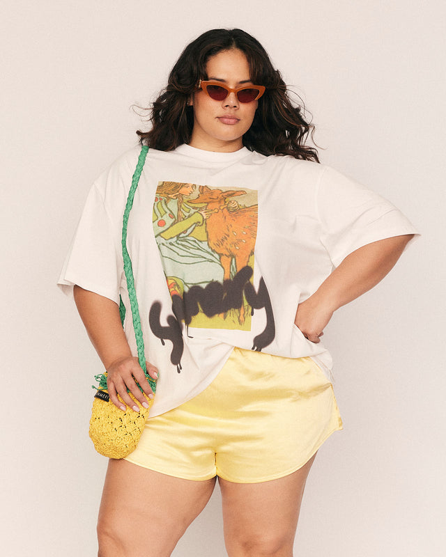 Summery Copenhagen Bambi Oversized Tee In White