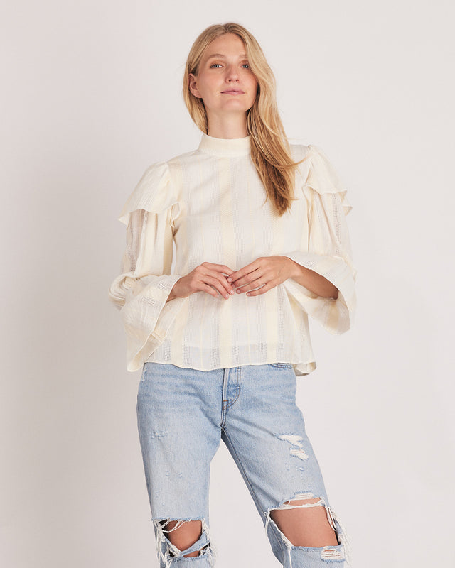 summery copenhagen BARBERA BLOUSE IN BUTTERMILK