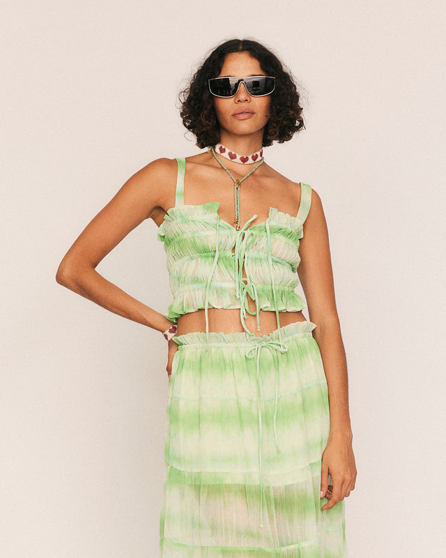 summery copenhagen Bennie Crop Top in Green