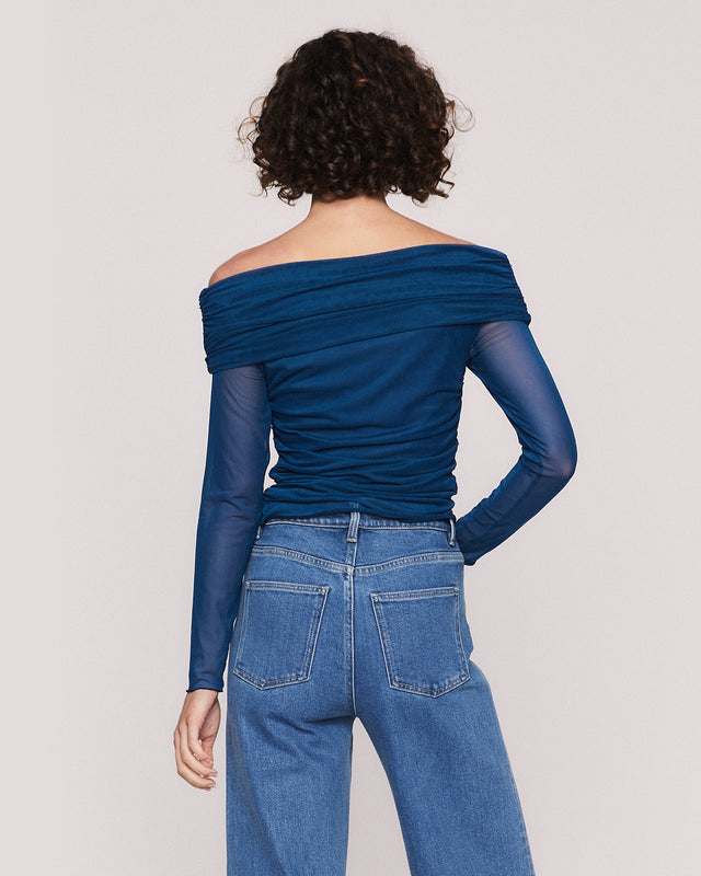 Summery Copenhagen BLU OFF SHOULDER TOP IN BLUE