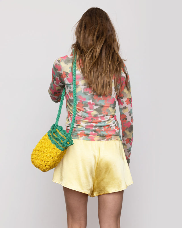 Summery Copenhagen Crochet Pineapple Bag In Yellow