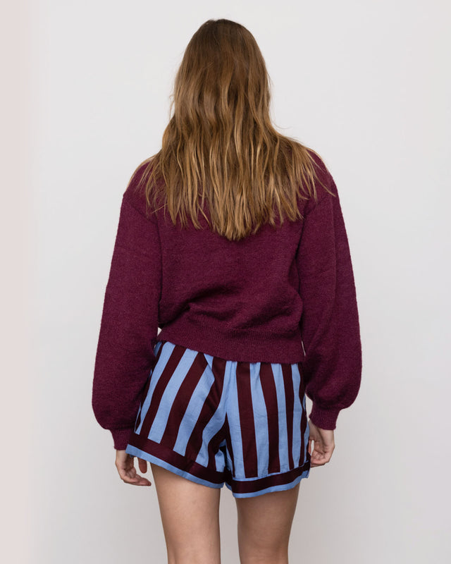Summery Copenhagen DORA HIGH NECK SWEATER IN PLUM
