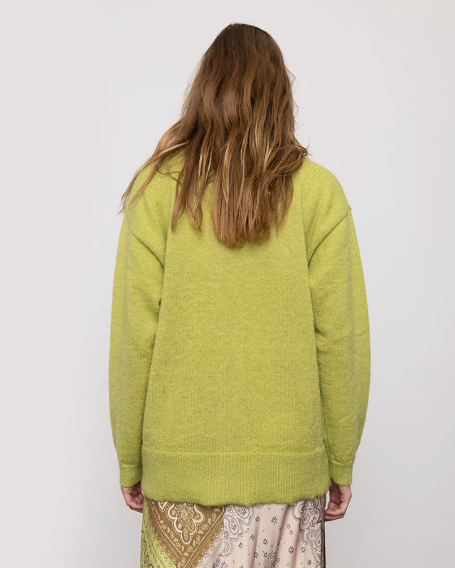 Summery Copenhagen DORA V NECK CARDIGAN IN GREEN