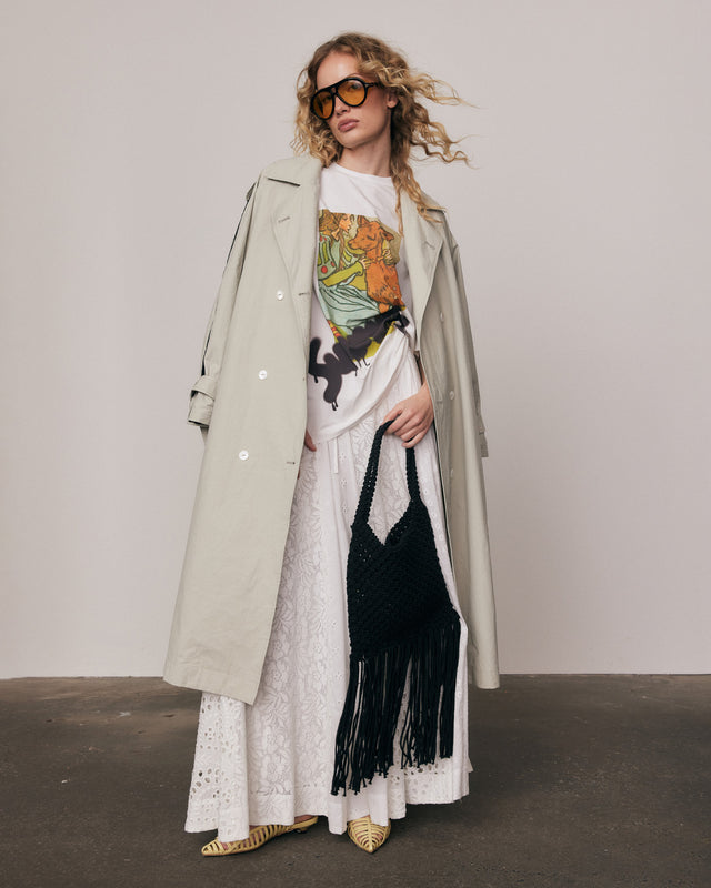 Summery Copenhagen GREY MAXIE STRIPE TRENCH