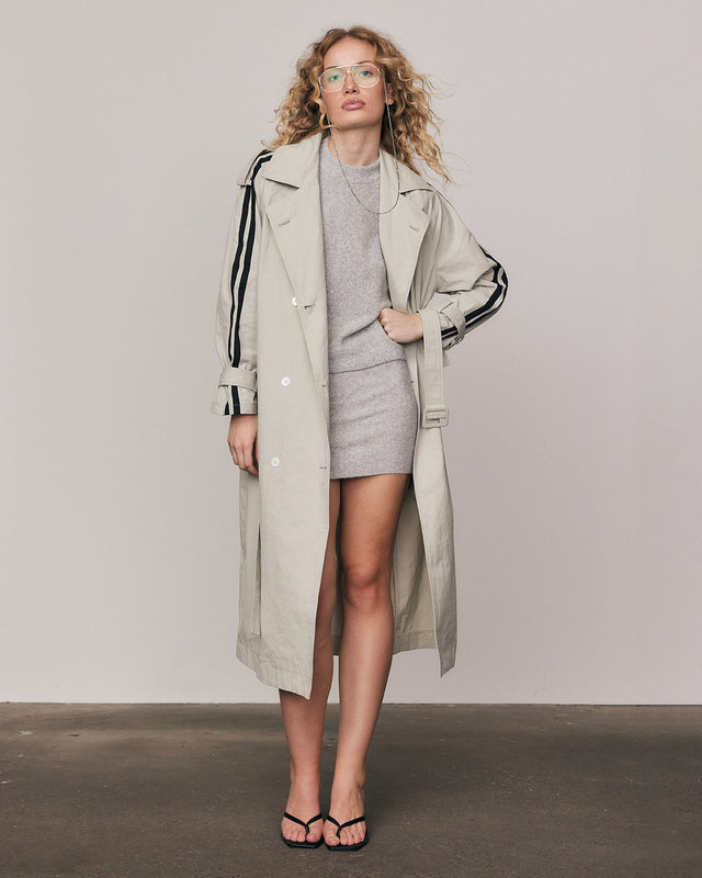 Summery Copenhagen GREY MAXIE STRIPE TRENCH