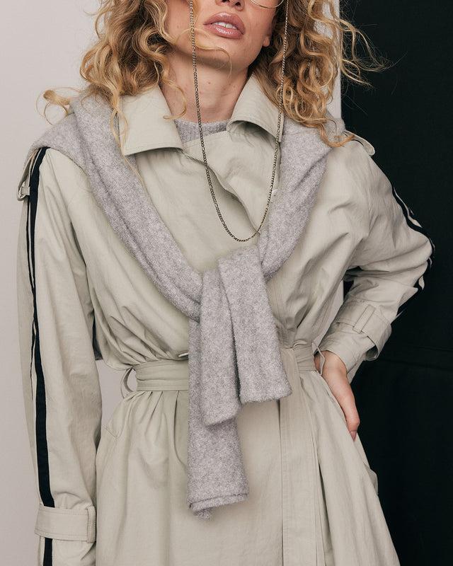 Summery Copenhagen GREY MAXIE STRIPE TRENCH