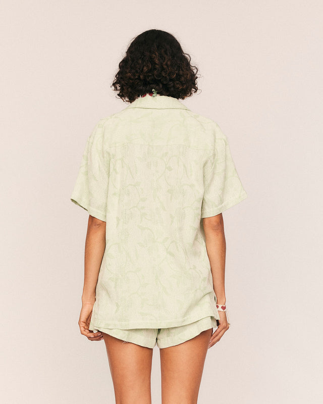 Summery Copenhagen Jude Button Up Shirt In Lime