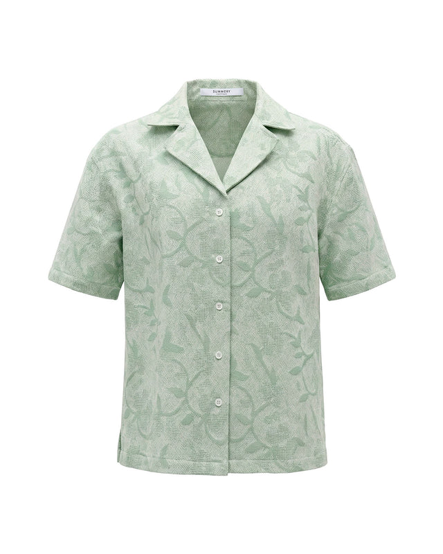Summery Copenhagen Jude Button Up Shirt In Lime