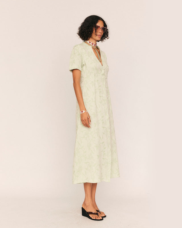 Summery Copenhagen Jude Midi Dress In Lime