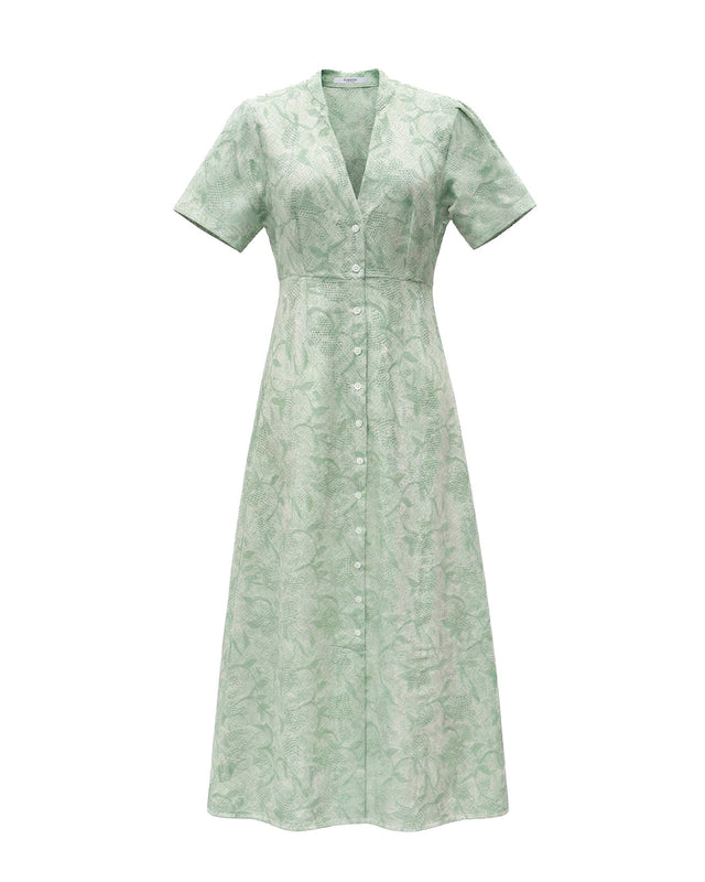 Summery Copenhagen Jude Midi Dress In Lime