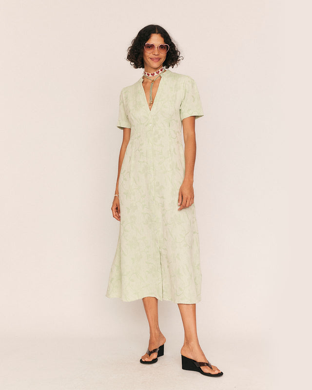 summery copenhagen Jude Midi Dress in Lime