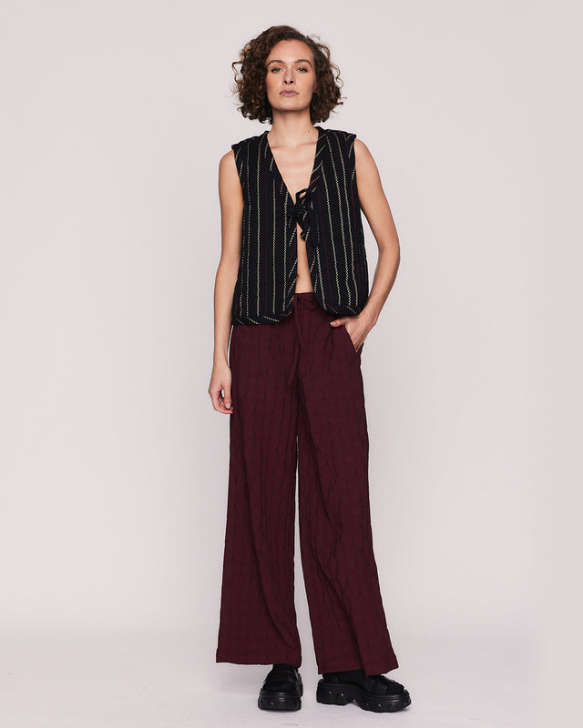 summery copenhagen KAREN LOUNGE PANT IN PLUM