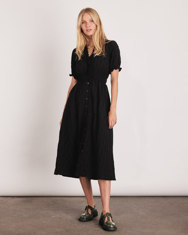 summery copenhagen KAREN MIDI DRESS IN BLACK
