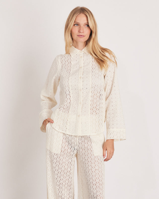 summery copenhagen LISA SHIRT IN BUTTERMILK