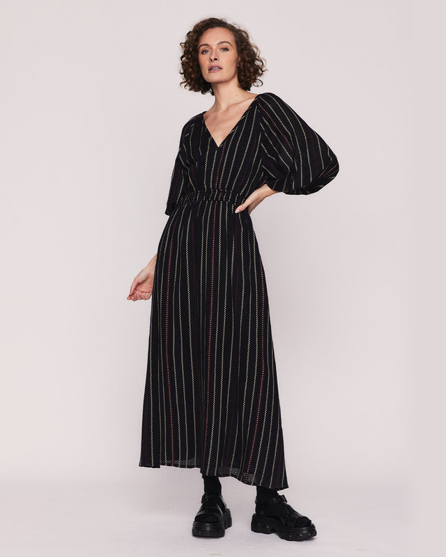 Summery Copenhagen MAELLE WAISTED MIDI IN BLACK