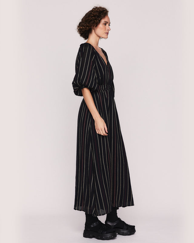 Summery Copenhagen MAELLE WAISTED MIDI IN BLACK