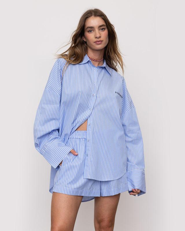 summery copenhagen Marie Stripe Short in Blue