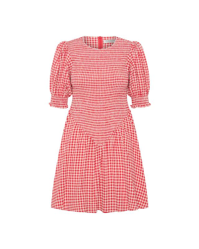 Summery Copenhagen Maude Check Mini Dress In Red