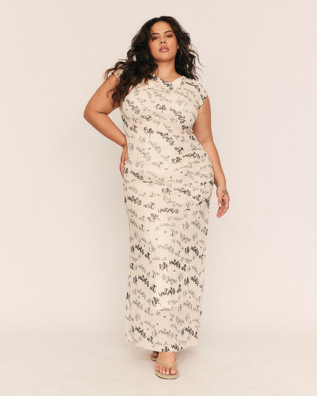 summery copenhagen MOLINA MESH MIDI IN CREAM